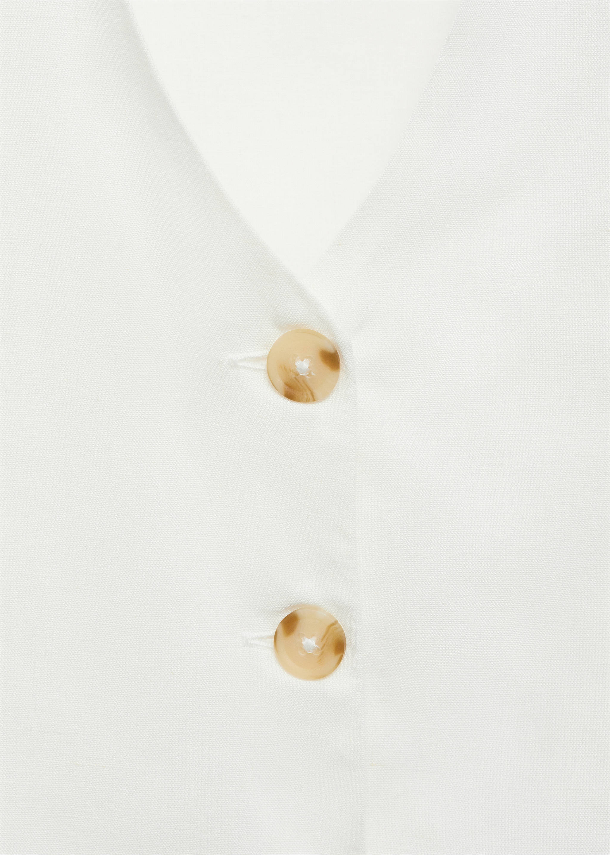 Linen-blend waistcoat - Details of the article 8, Off White. Ref: 87076349-00.