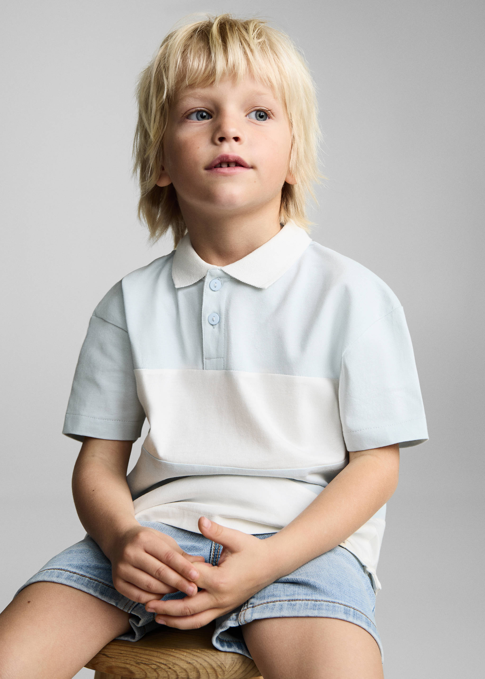 قميص بولو قطني مخطط - رؤية وسط