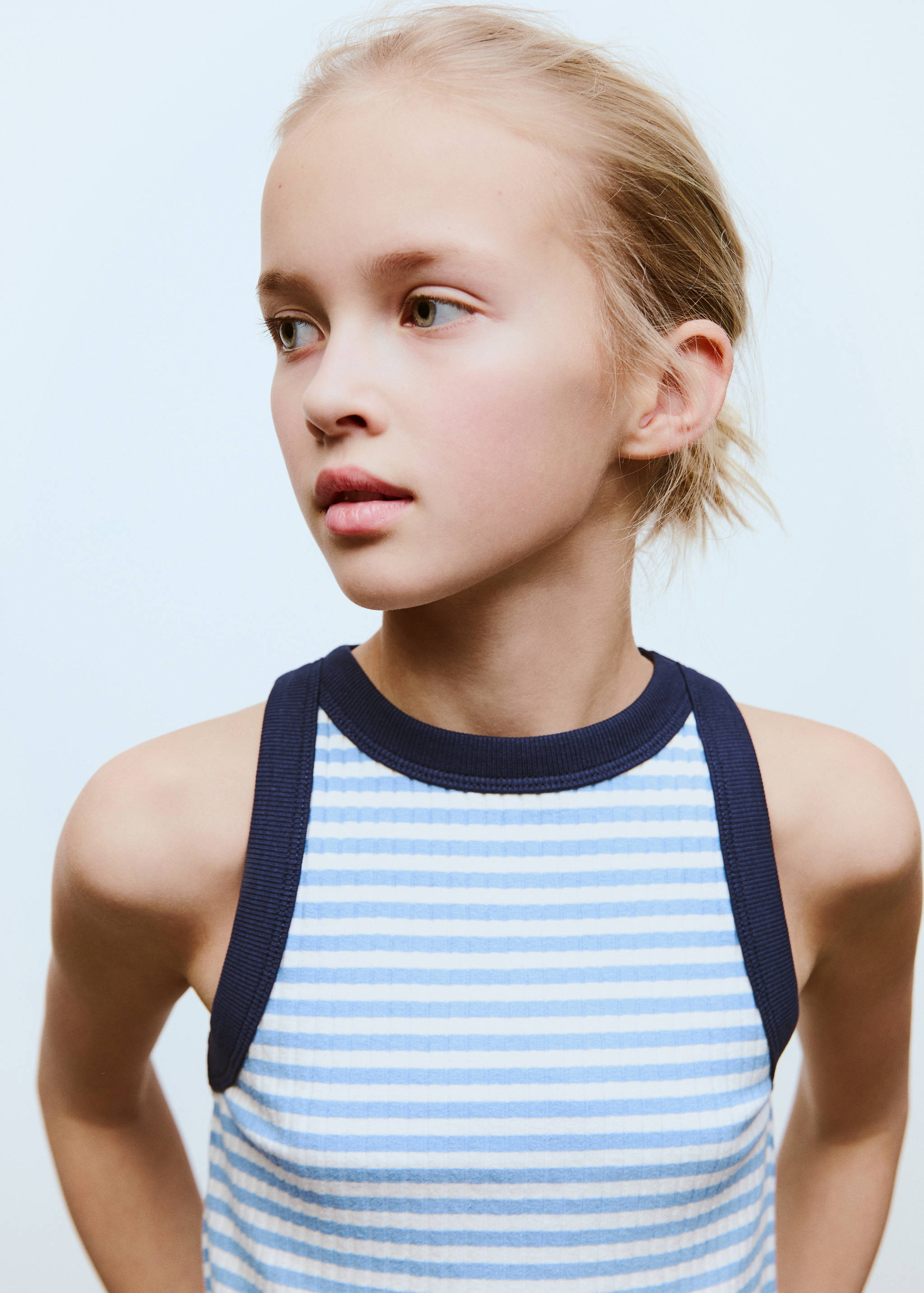 Striped cotton-blend top - Details of the article 1