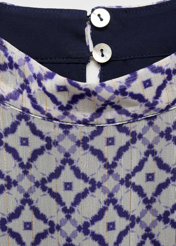 Halter-neck printed dress — Ink Blue