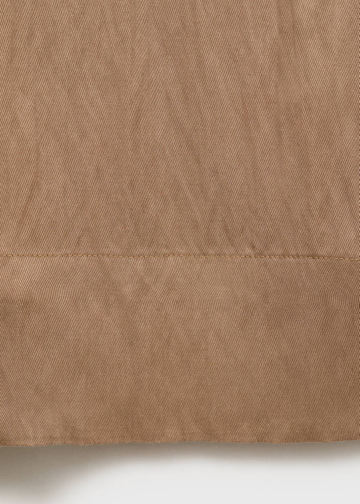 Straight-fit lyocell textured trousers — Medium Brown