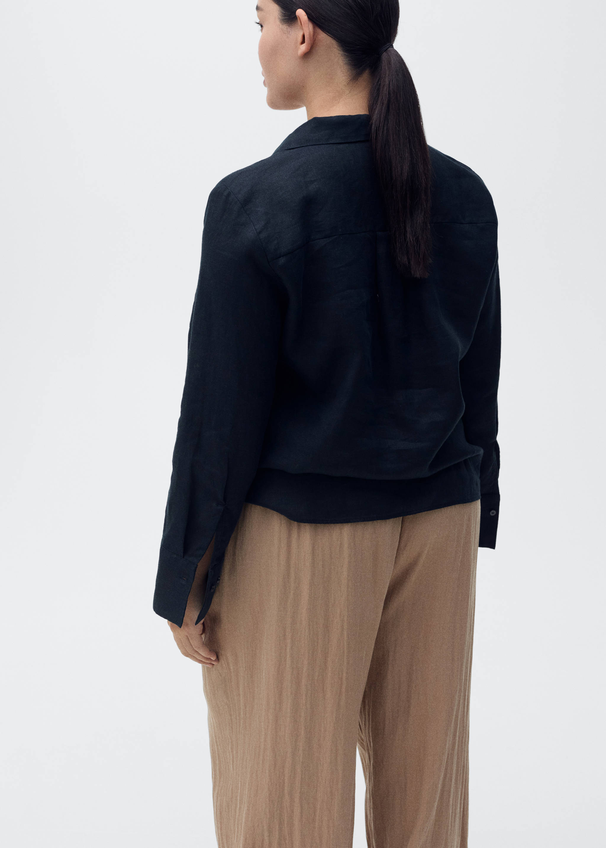 Straight-fit lyocell textured pants - Details of the article 4