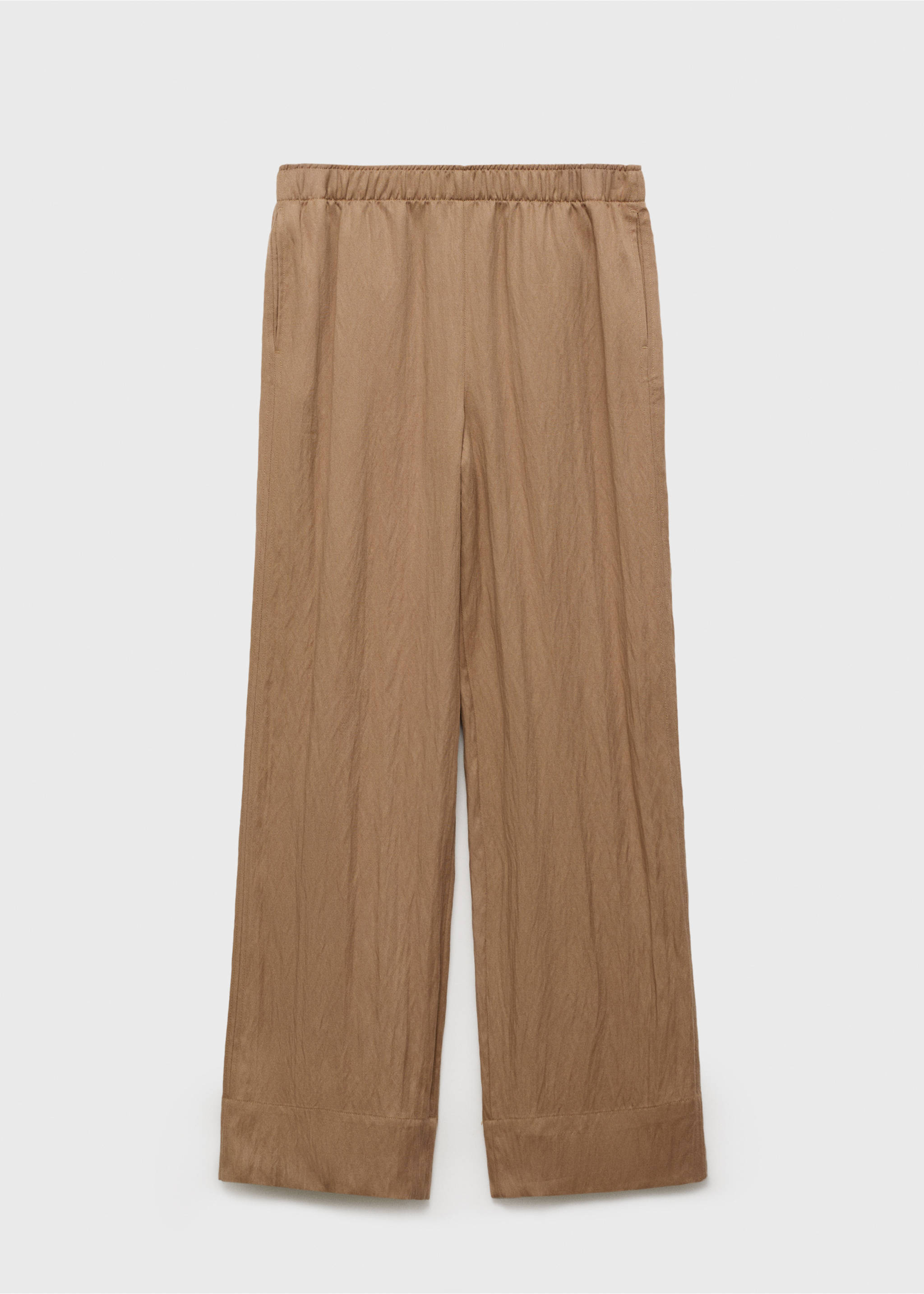 Pantalón recto lyocell textura - Artículo sin modelo, Topo. Ref: 87076360-00.