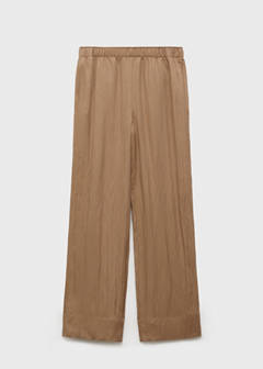 Straight-fit lyocell textured trousers — Medium Brown 10
