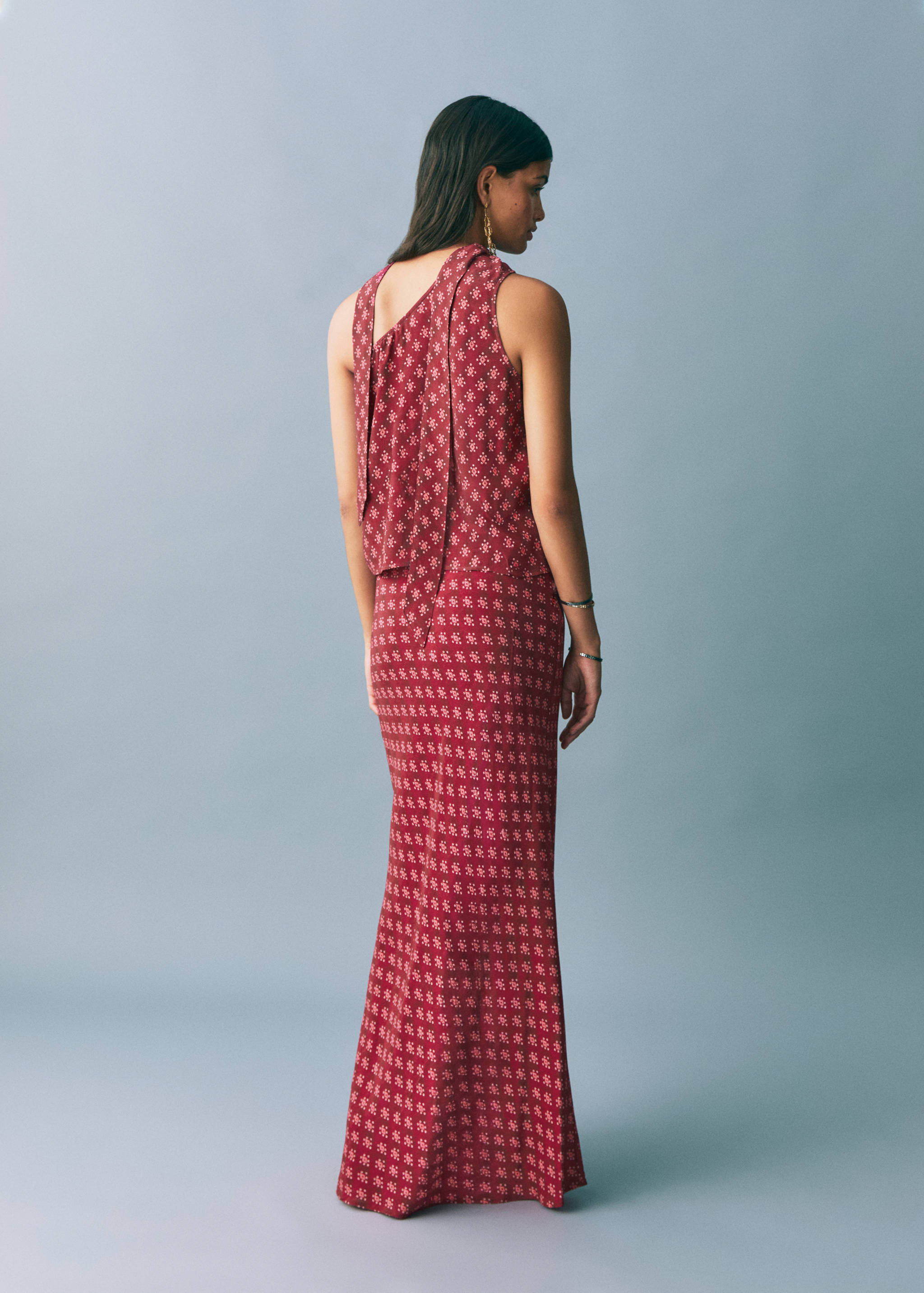 Printed long skirt - Reverse of the article