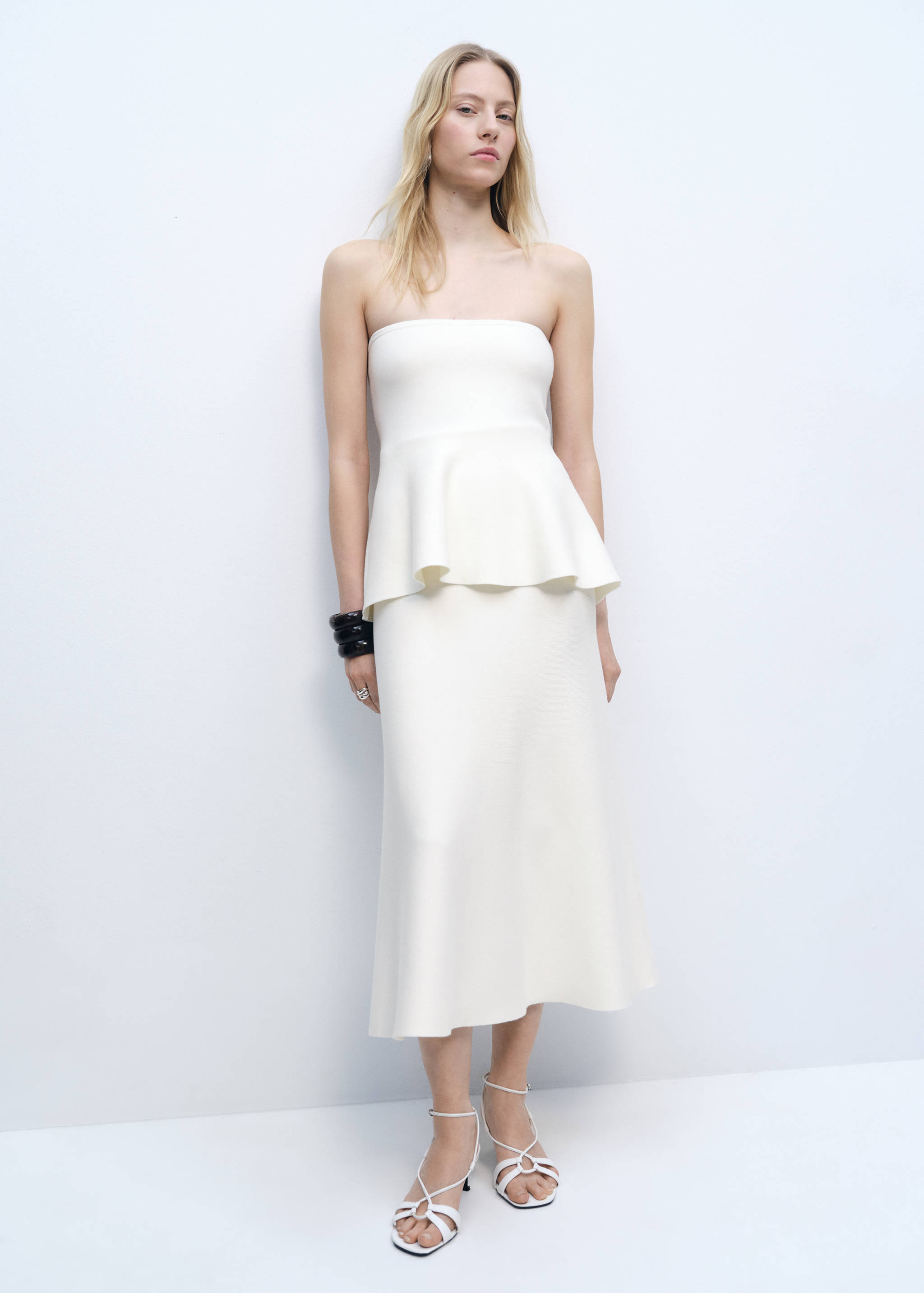 Finstickad peplumtopp - Allmän bild