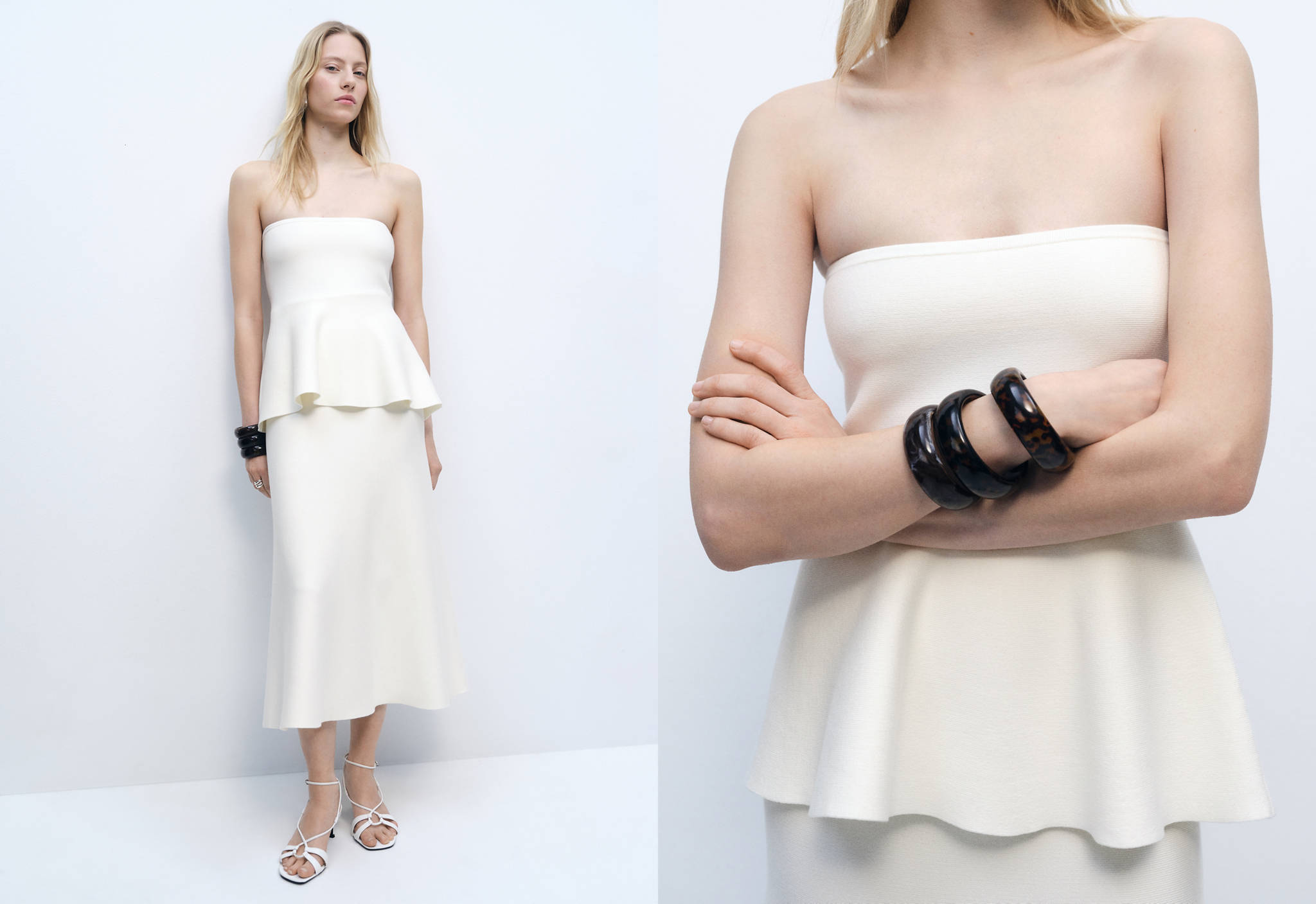 Fine-knit peplum top - Panoramic plane