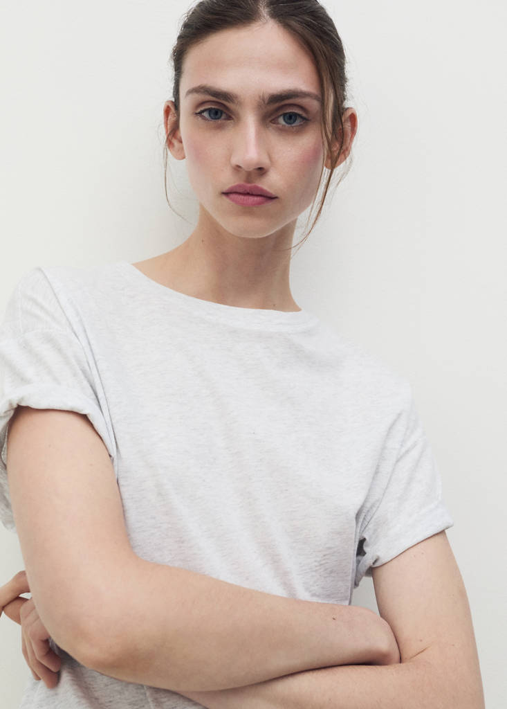 Short-sleeved cotton t-shirt — Vanilla