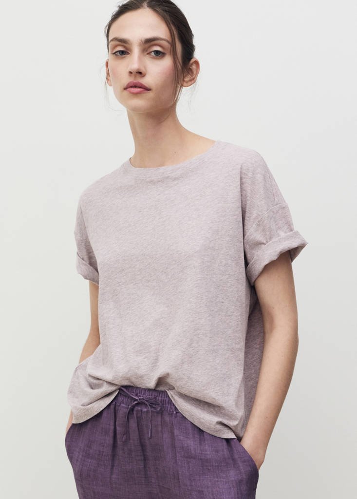 Short-sleeved cotton t-shirt — Lilac
