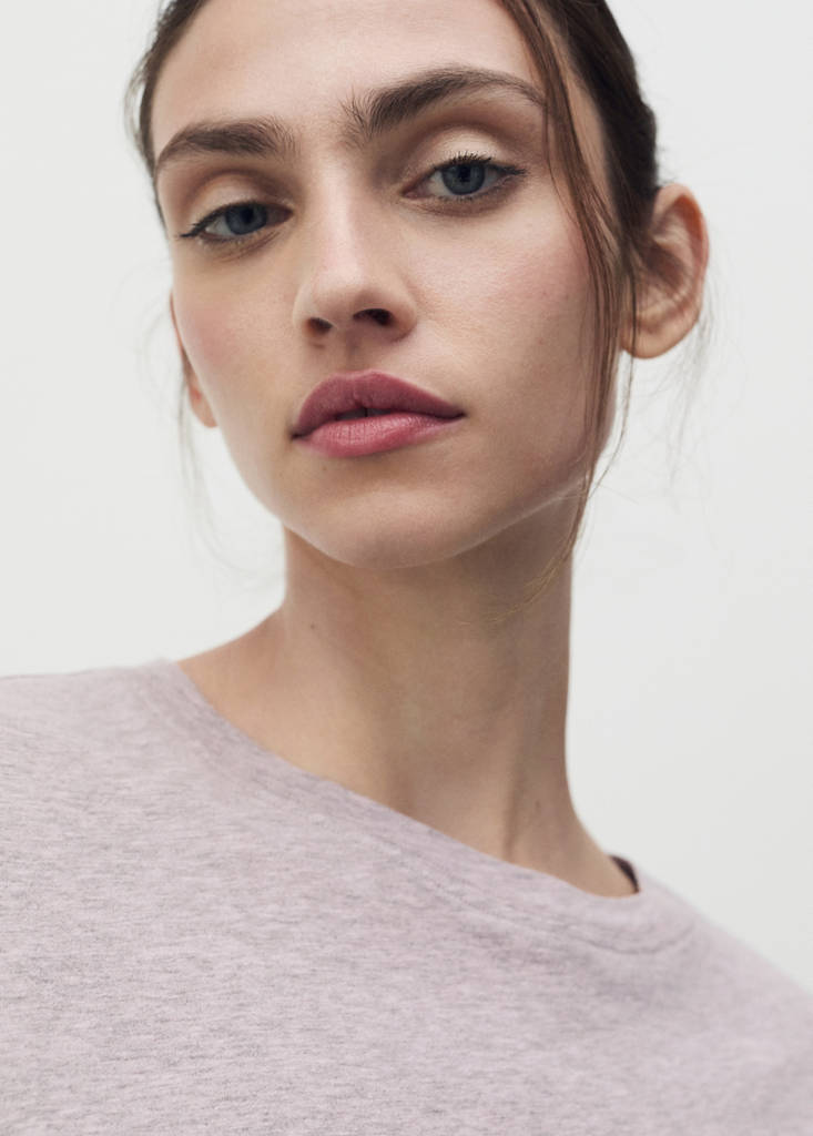 Short-sleeved cotton t-shirt — Lilac