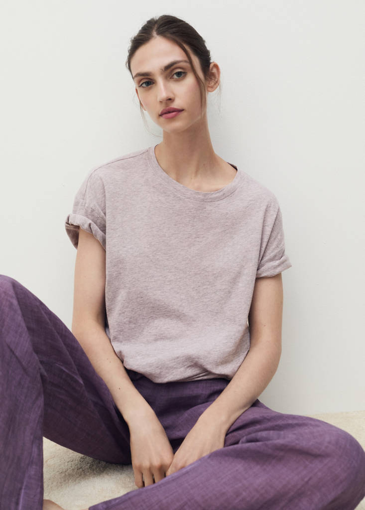 Short-sleeved cotton t-shirt — Lilac