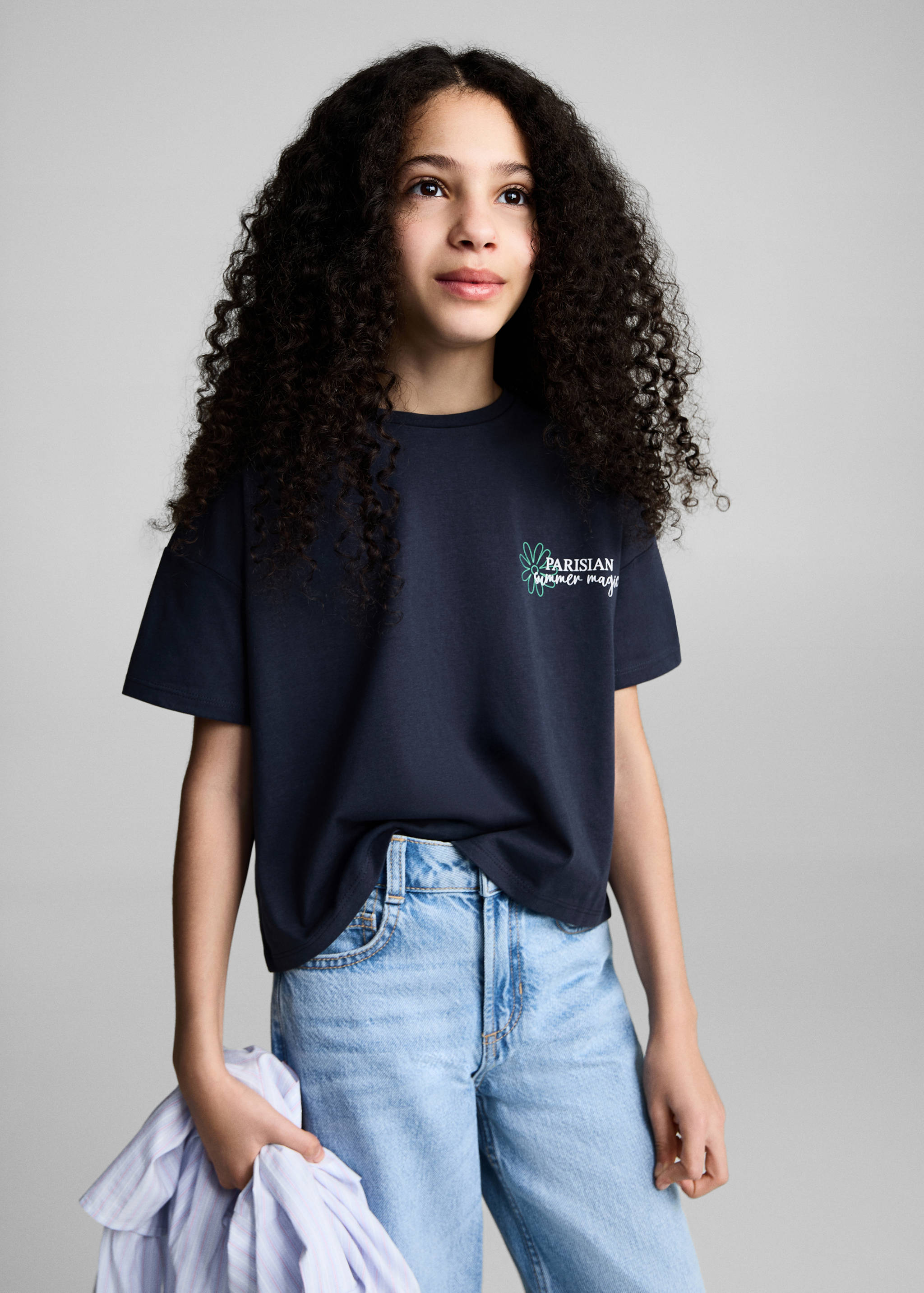 Message cotton T-shirt - Medium plane