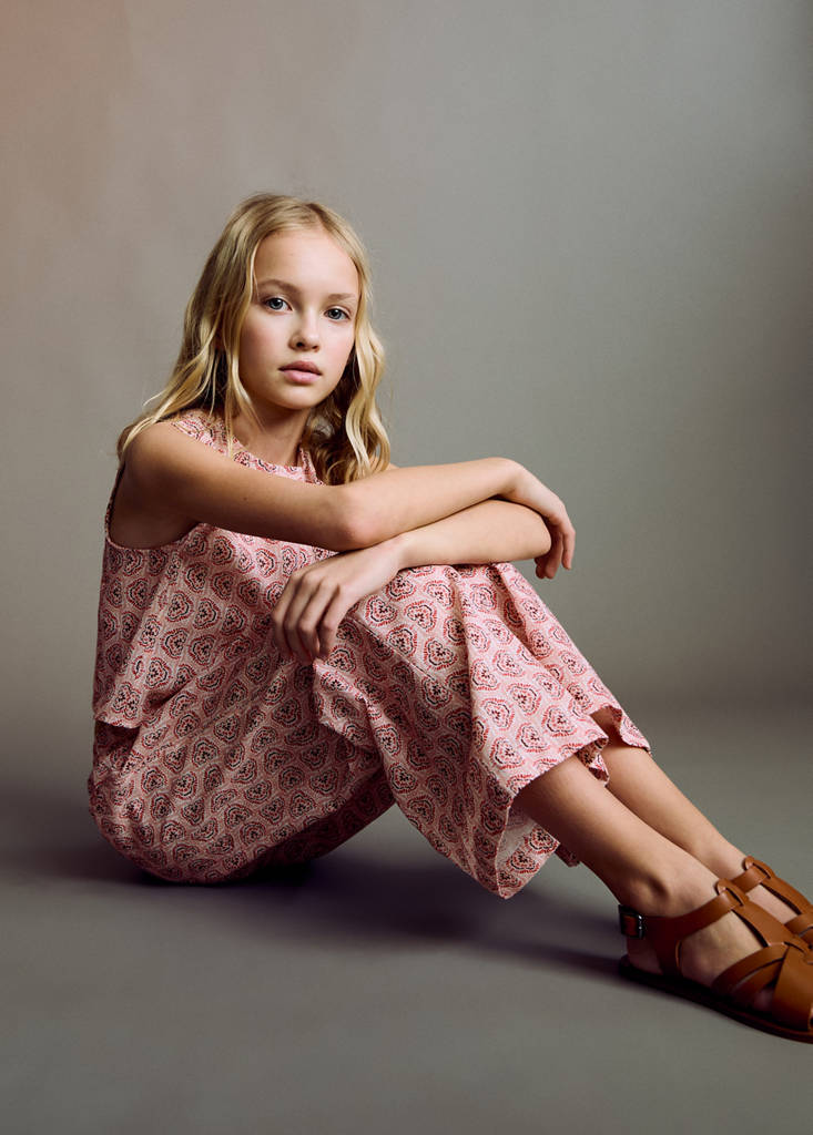 Printed cotton trousers — Pink