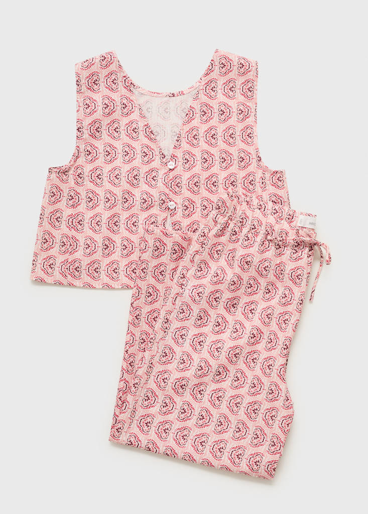 Printed cotton trousers — Pink