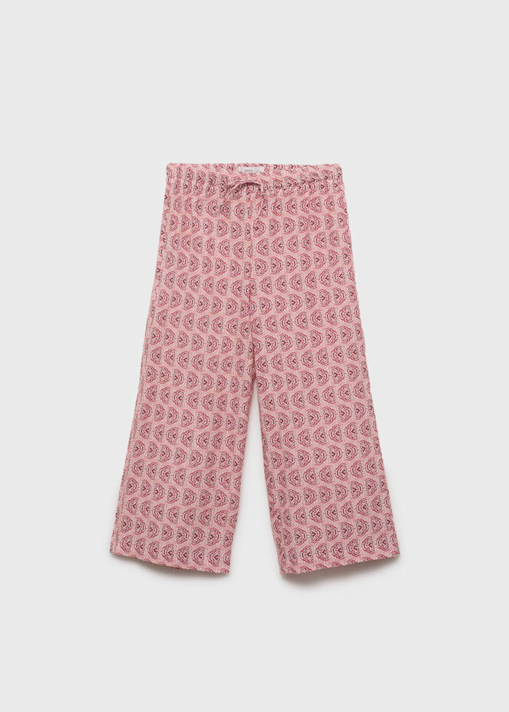 Printed cotton trousers — Pink