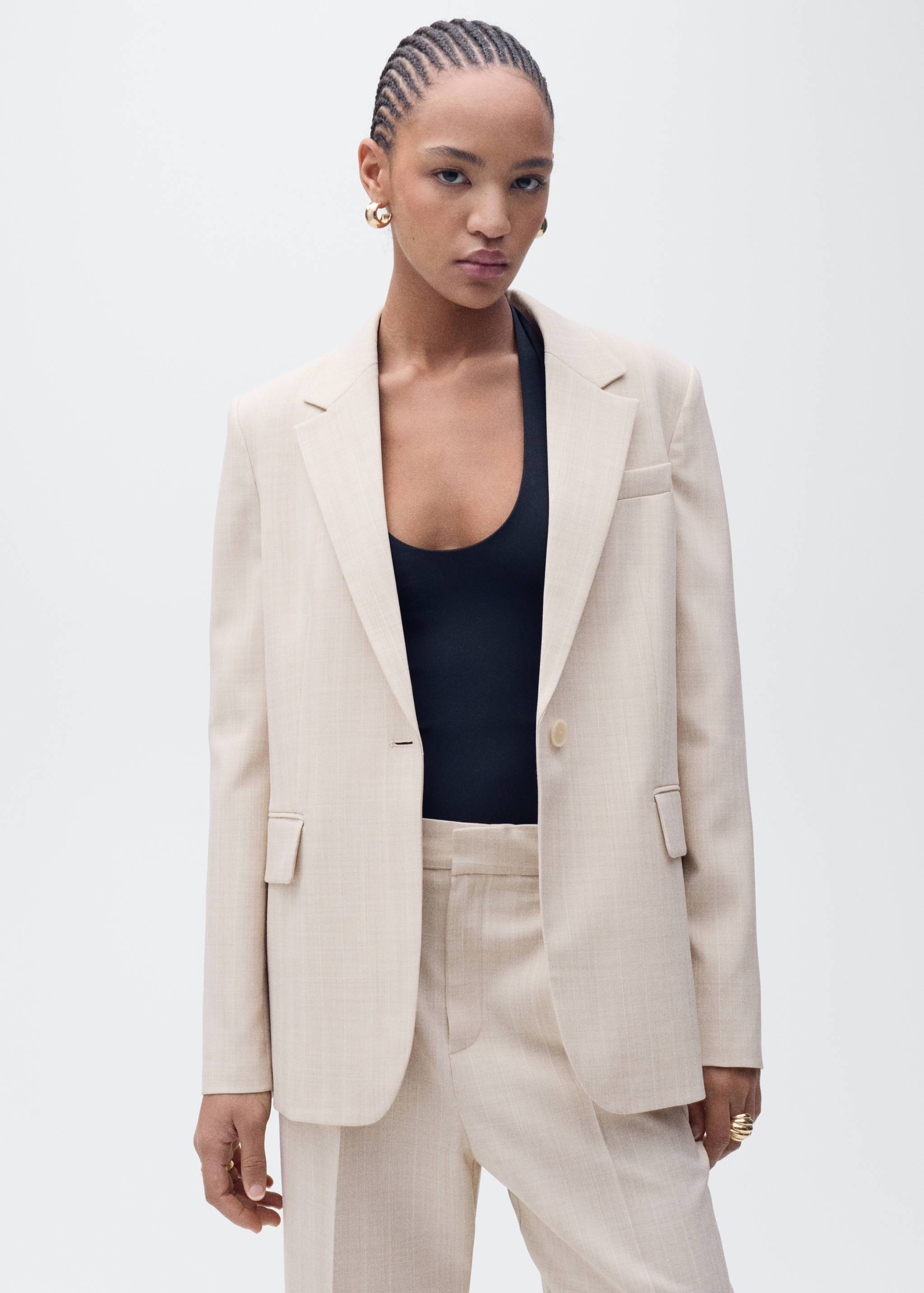 Straight suit trousers - Medium plane