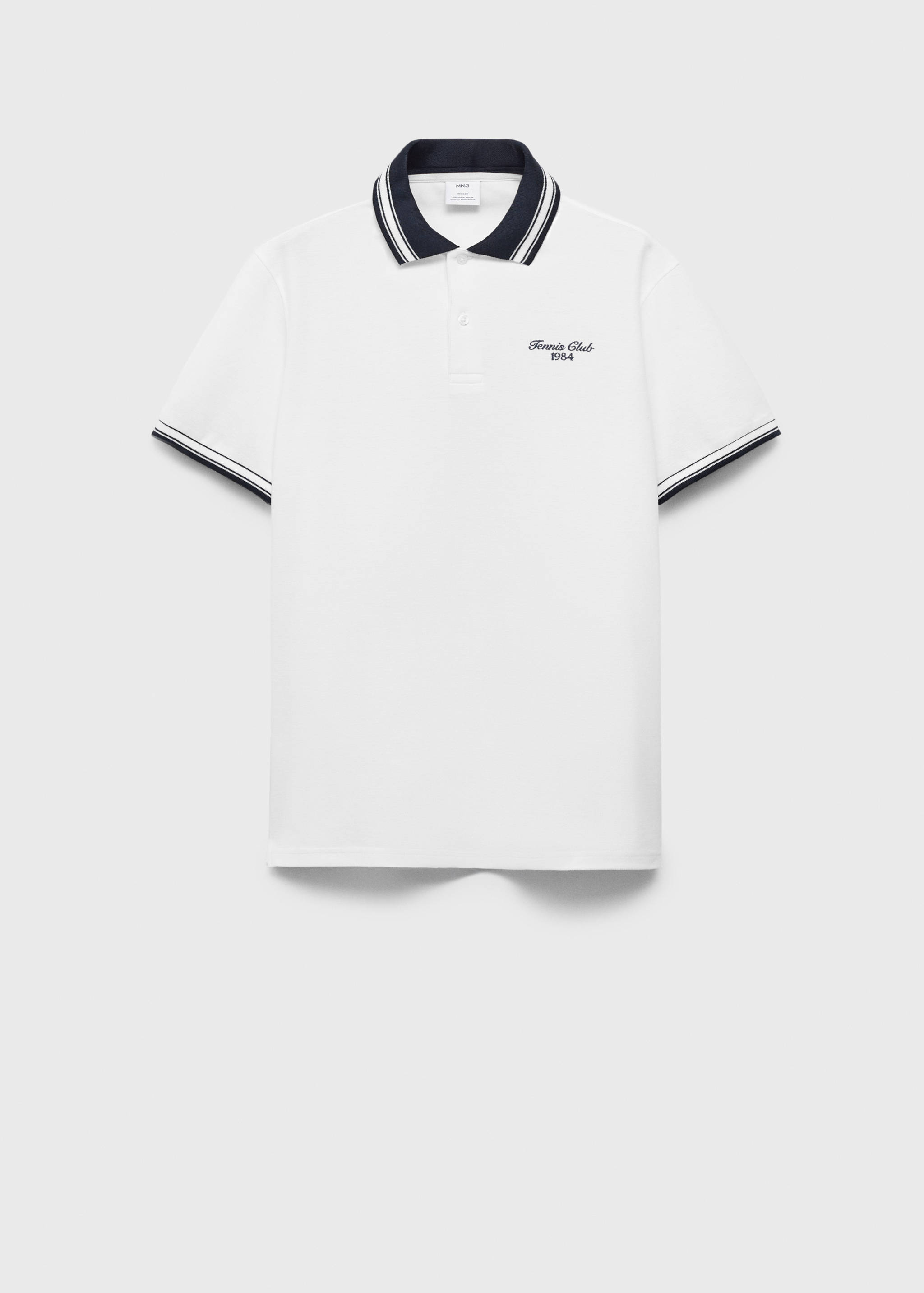 Contrasting neck cotton polo shirt - Article without model