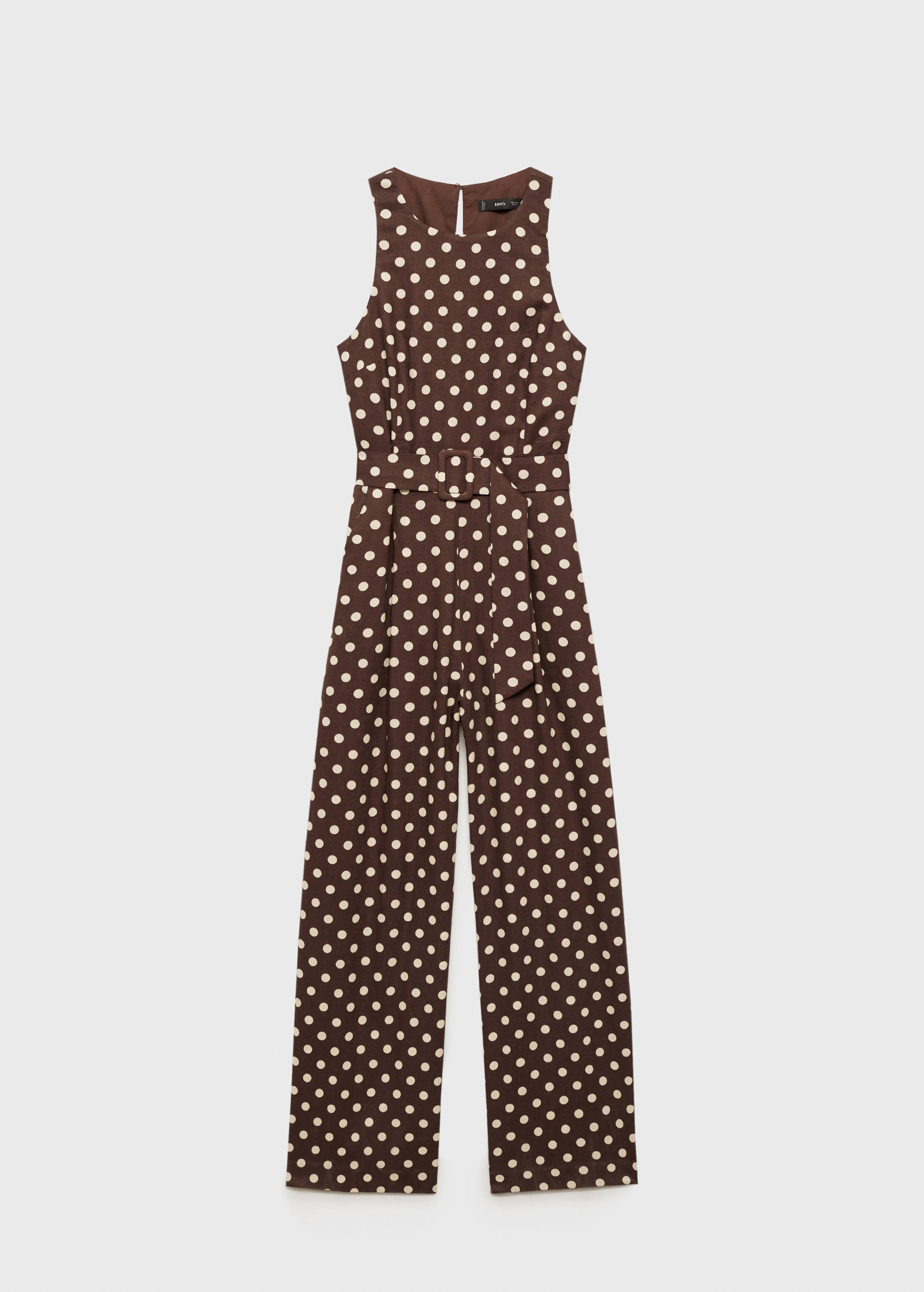 Combinaison lin à pois ceinture - Article sans modèle