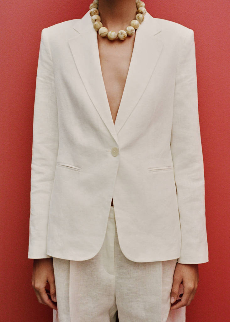 Linen suit jacket — Off White