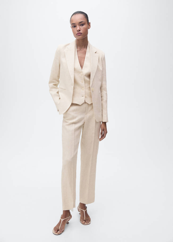 Linen suit jacket — Light/Pastel Grey