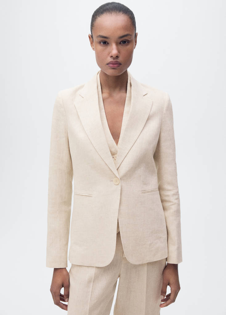 Linen suit jacket — Light/Pastel Grey