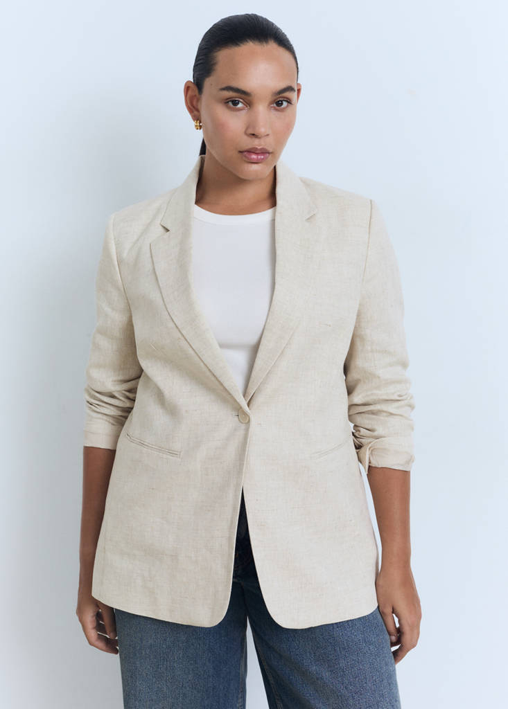 Linen suit jacket — Light/Pastel Grey