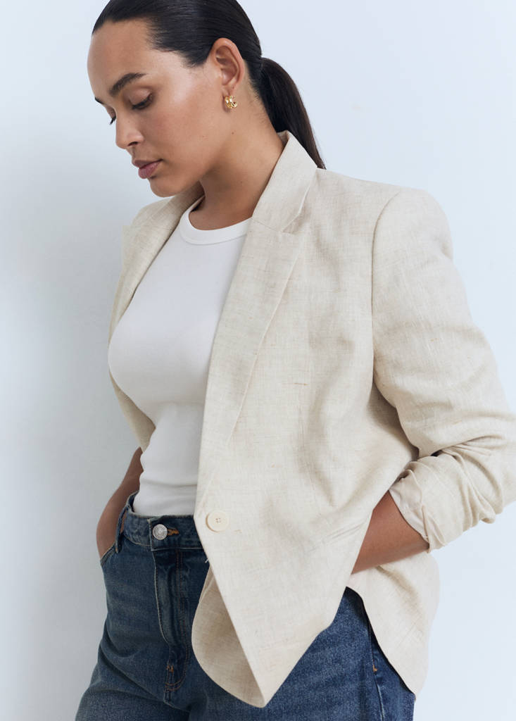 Linen suit jacket — Light/Pastel Grey