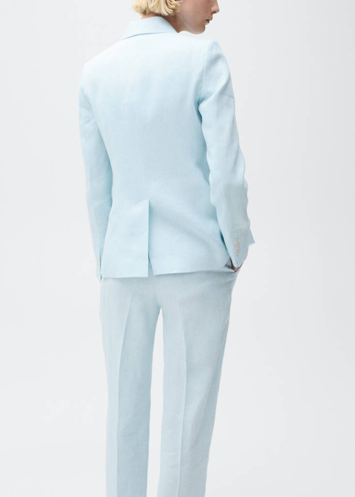 Linen suit jacket — Sky Blue