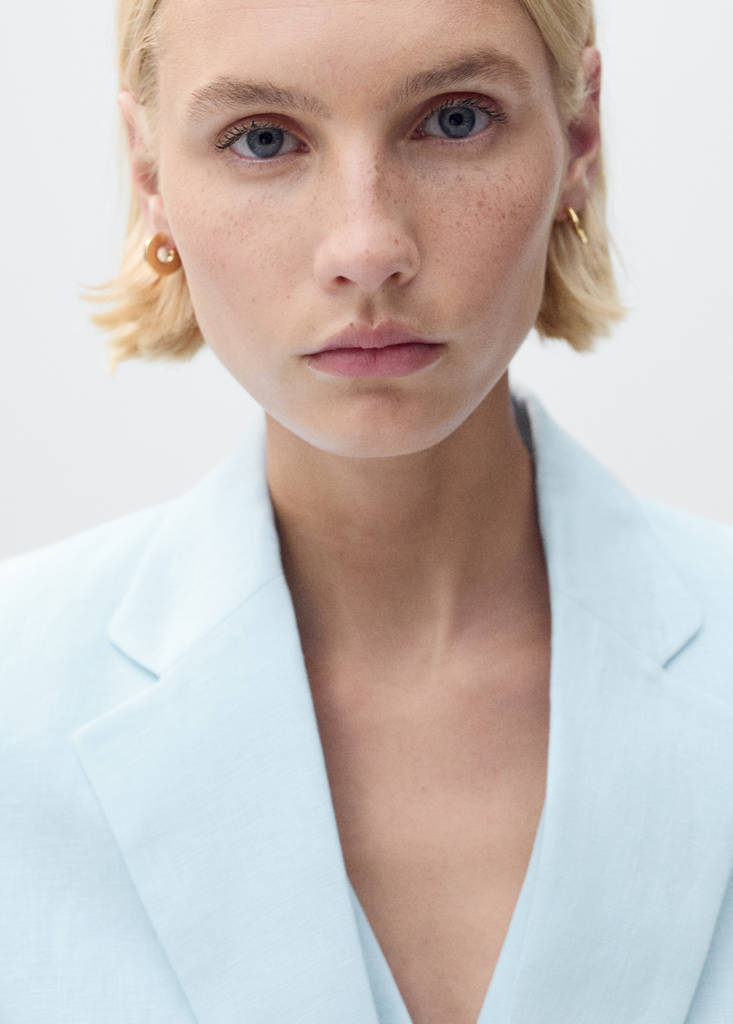 Linen suit jacket — Sky Blue