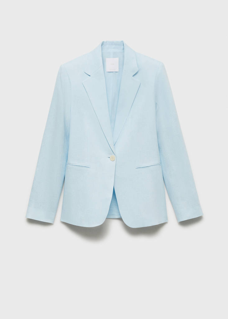 Linen suit jacket — Sky Blue