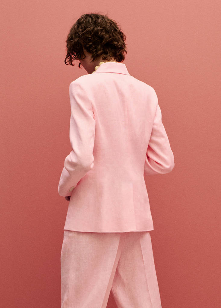 Linen suit jacket — Light Pink