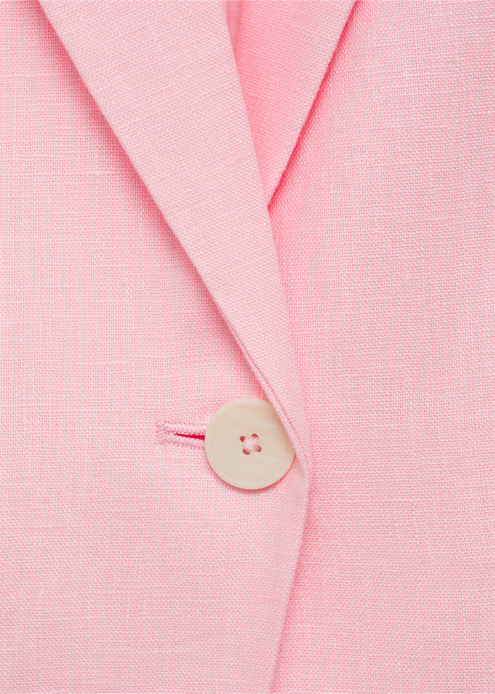 Linen suit jacket - Details of the article 8, Light Pink. Ref: 87077162-00.