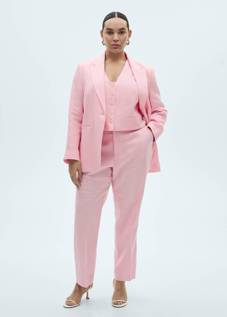 Linen suit jacket — Light Pink