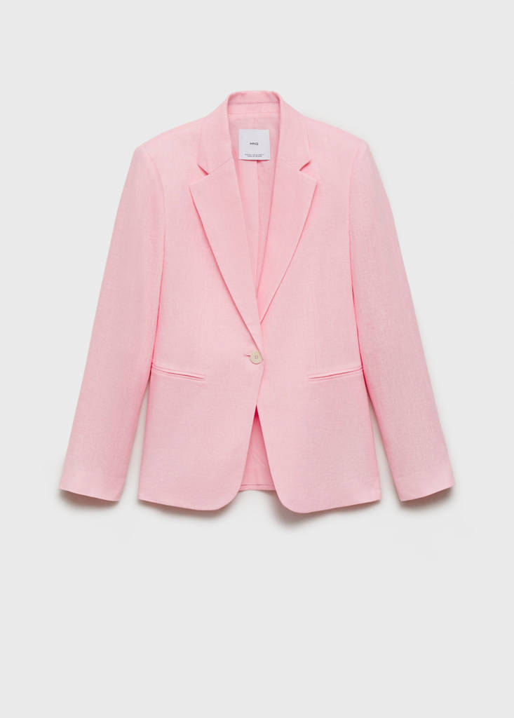 Linen suit jacket — Light Pink