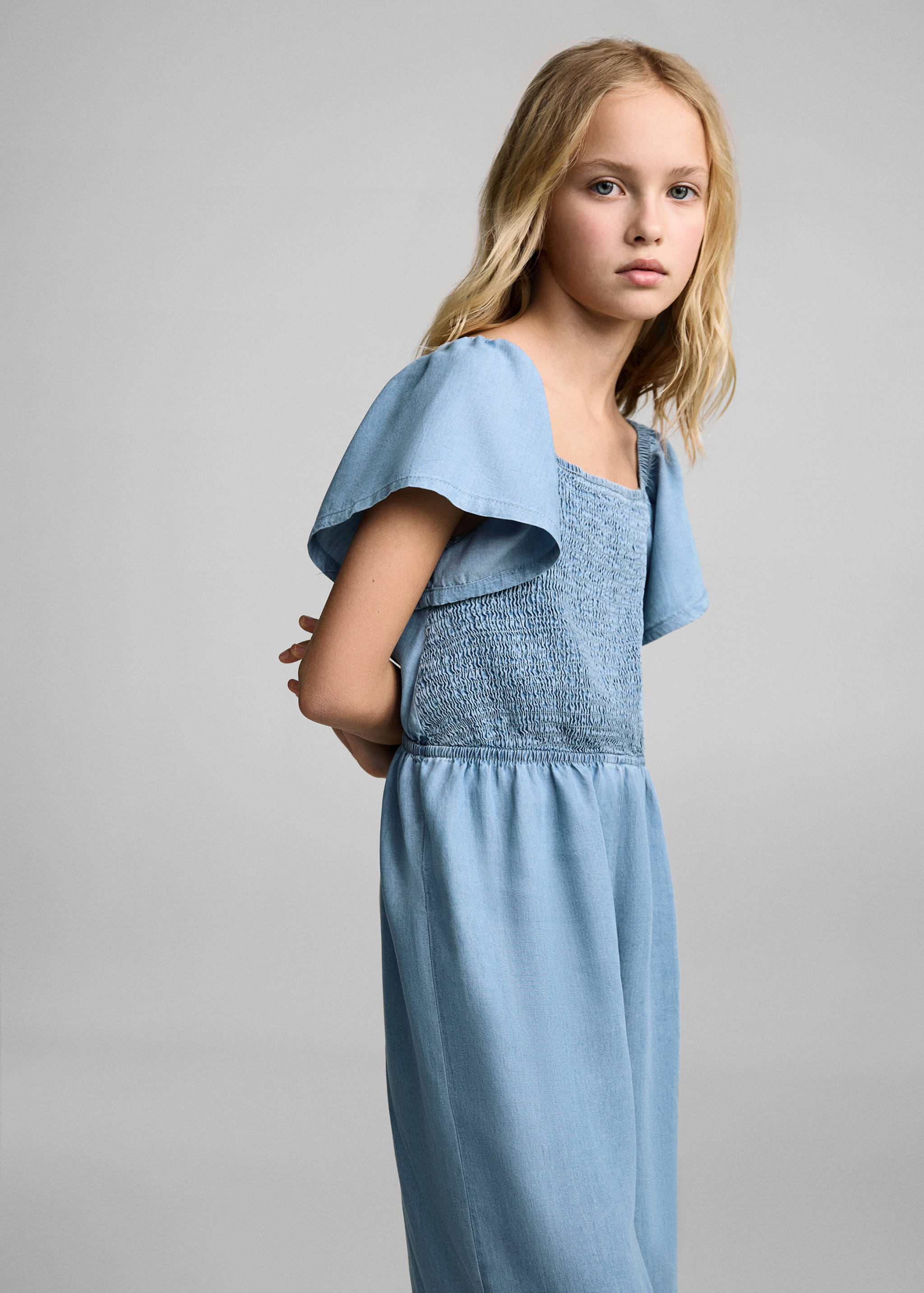 Langer Overall mit Raffdetails - Mittlere Ansicht