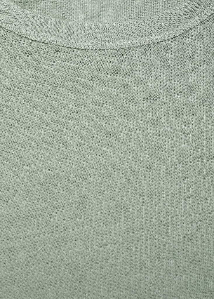 Fitted linen t-shirt — Green