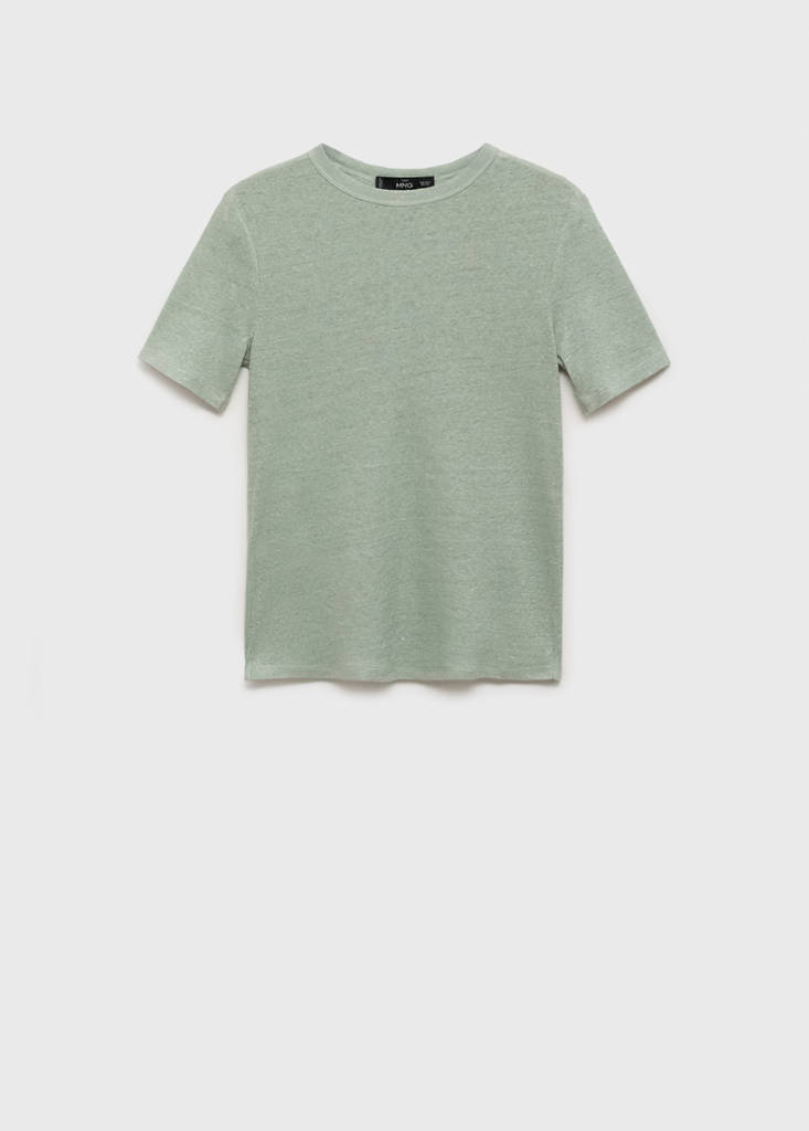 Fitted linen t-shirt — Green