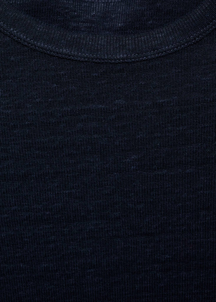 Fitted linen t-shirt — Dark Navy