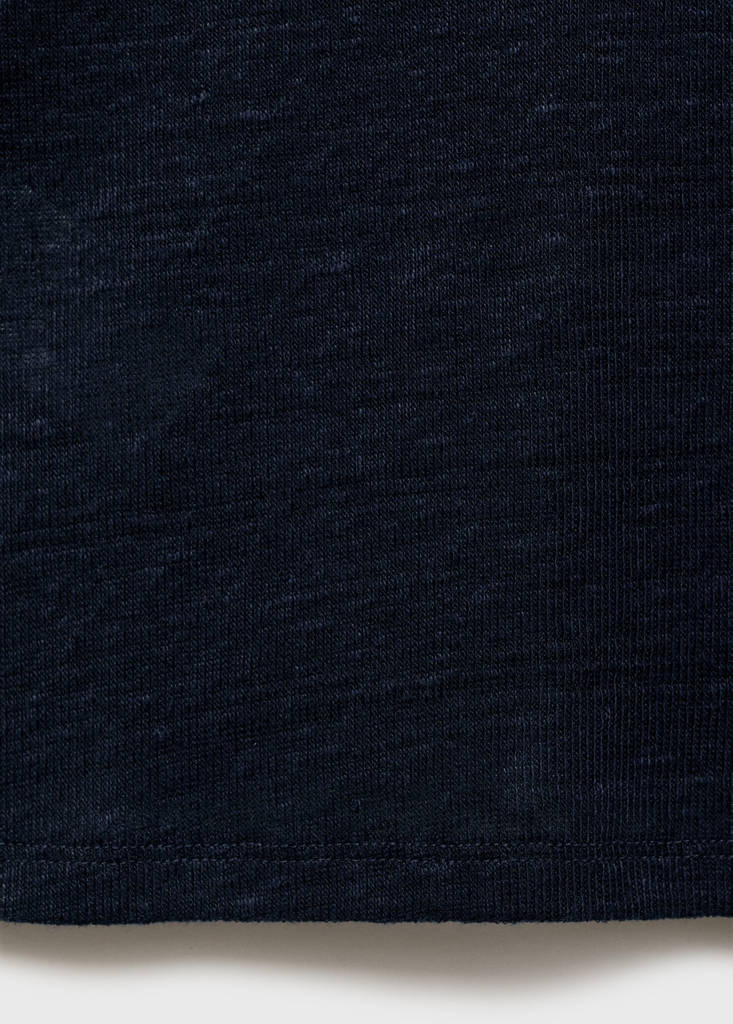 Fitted linen t-shirt — Dark Navy