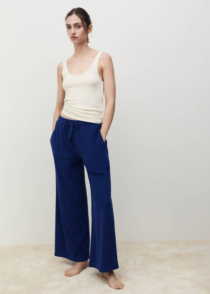 Terry cotton trousers — Dark Navy