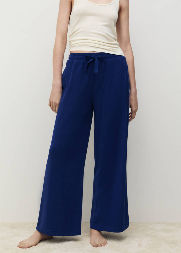 Terry cotton trousers — Dark Navy
