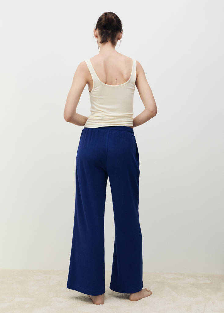 Terry cotton trousers — Dark Navy