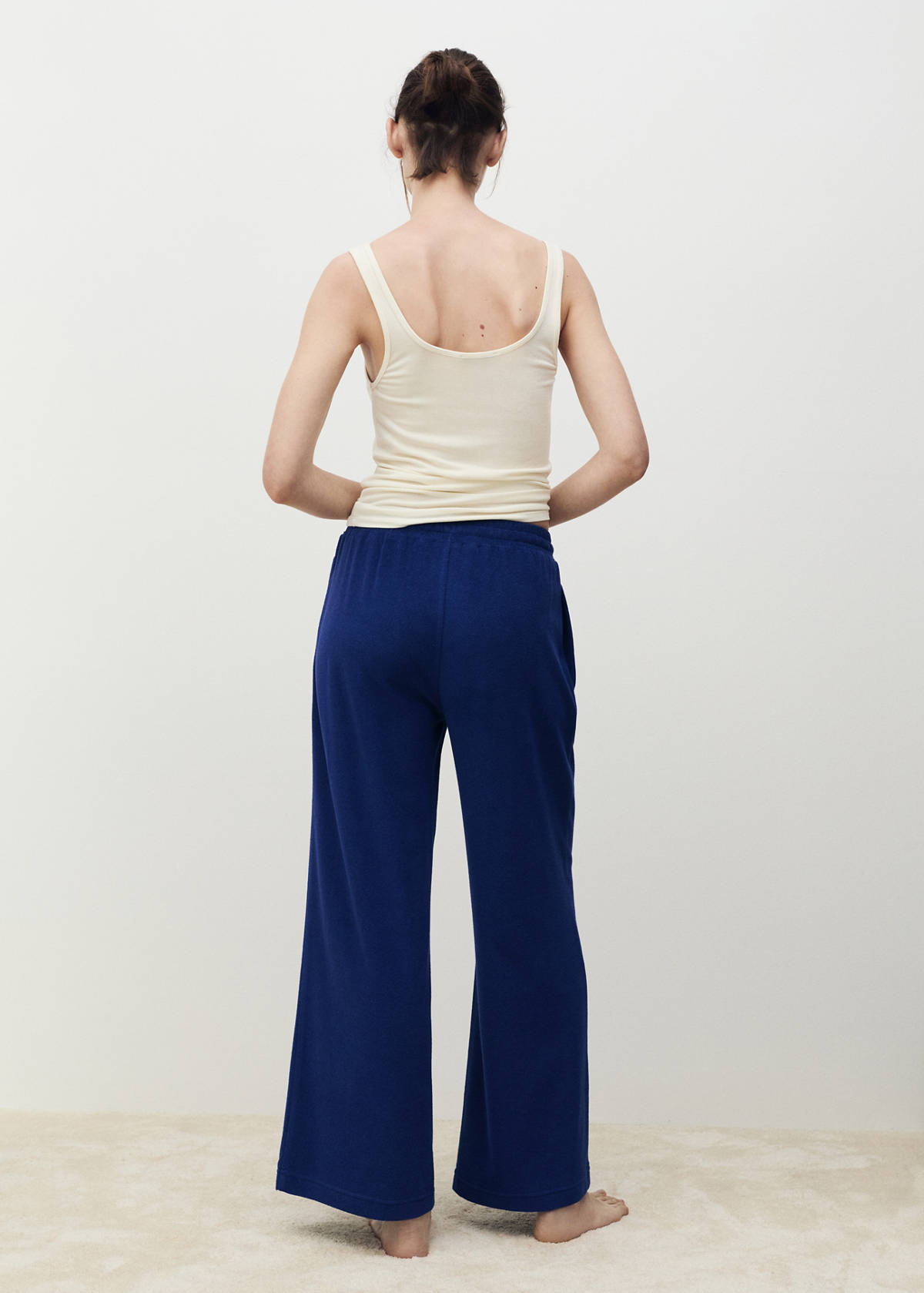 Terry cotton trousers — Dark Navy