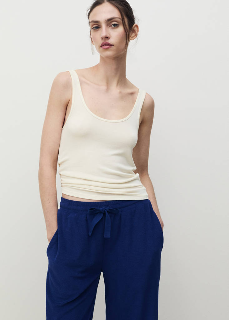 Terry cotton trousers — Dark Navy