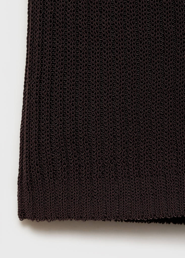 Rib-knit cardigan with bows — Chocolate