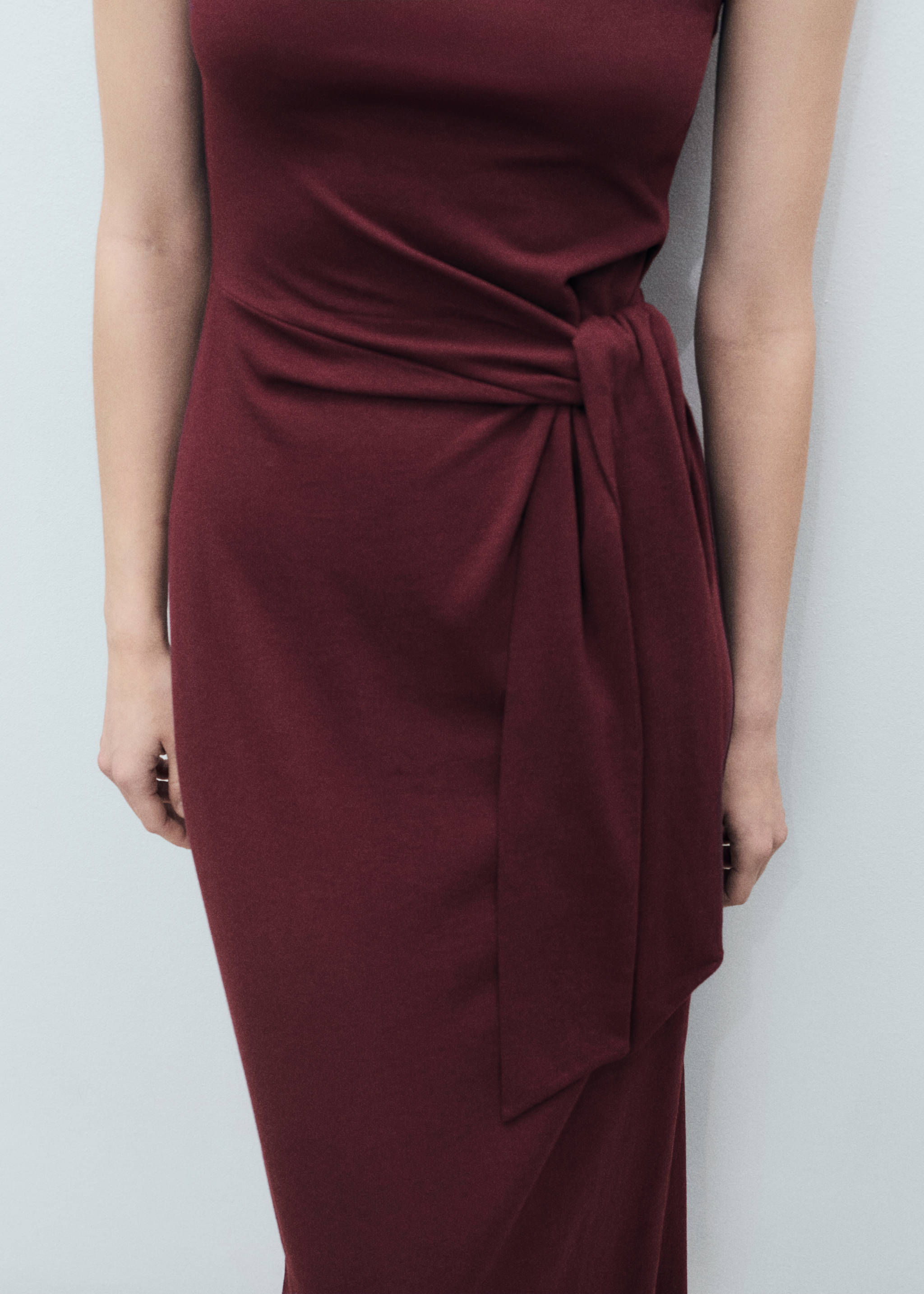 Cotton midi-dress with knot detail - Details of the article 6