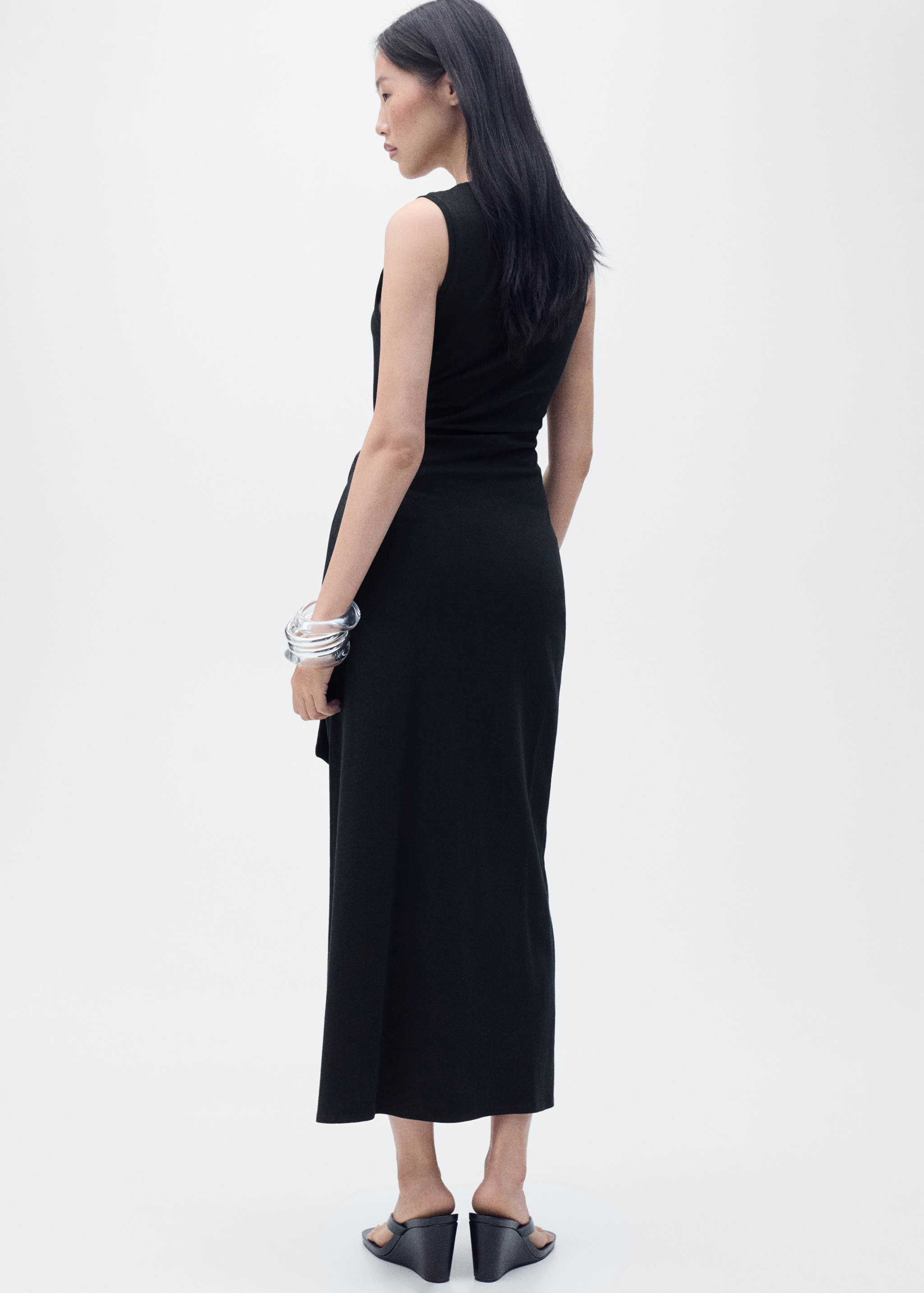 Cotton midi-dress with knot detail - Reverse of the article