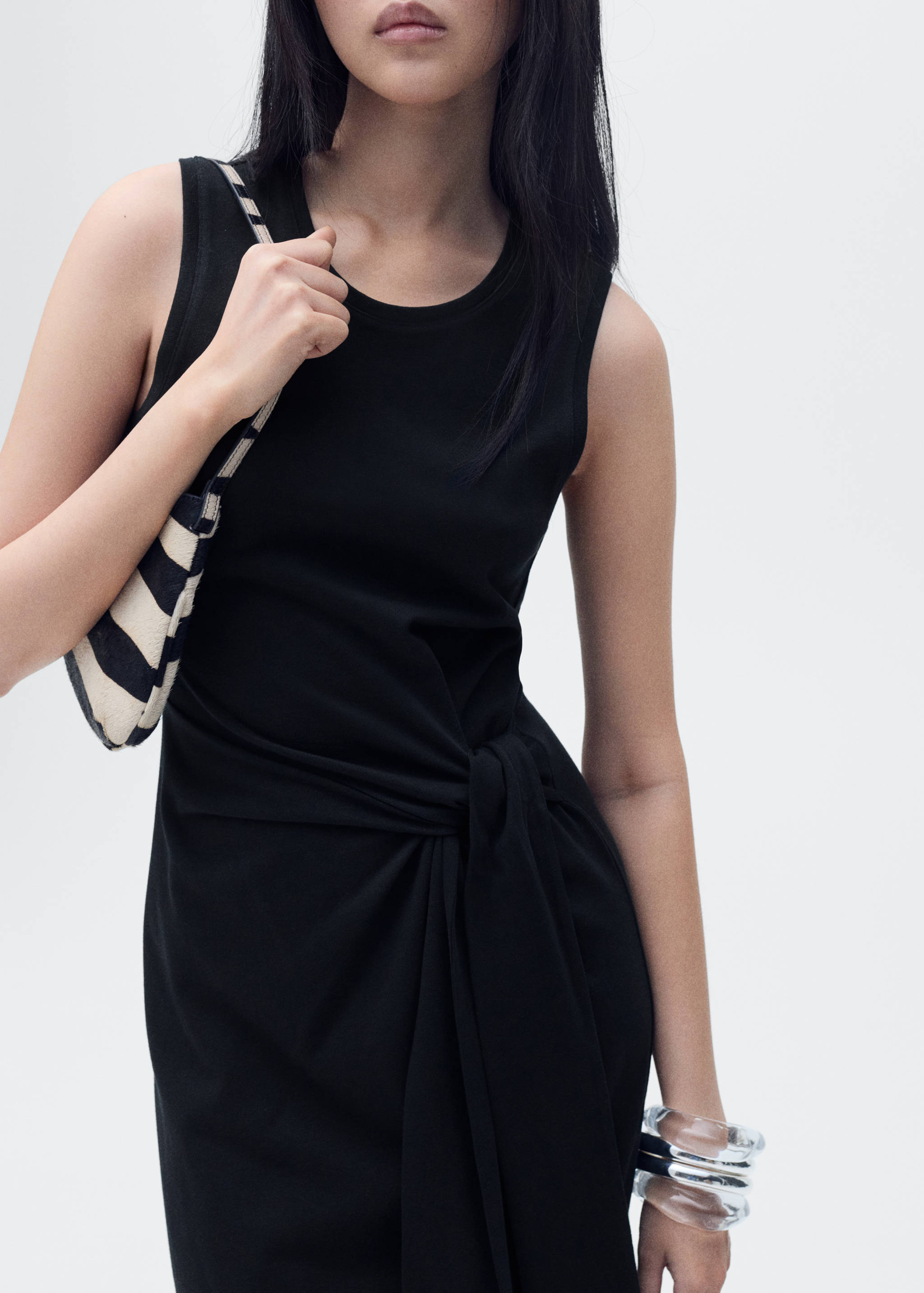 Cotton midi-dress with knot detail - Details of the article 6