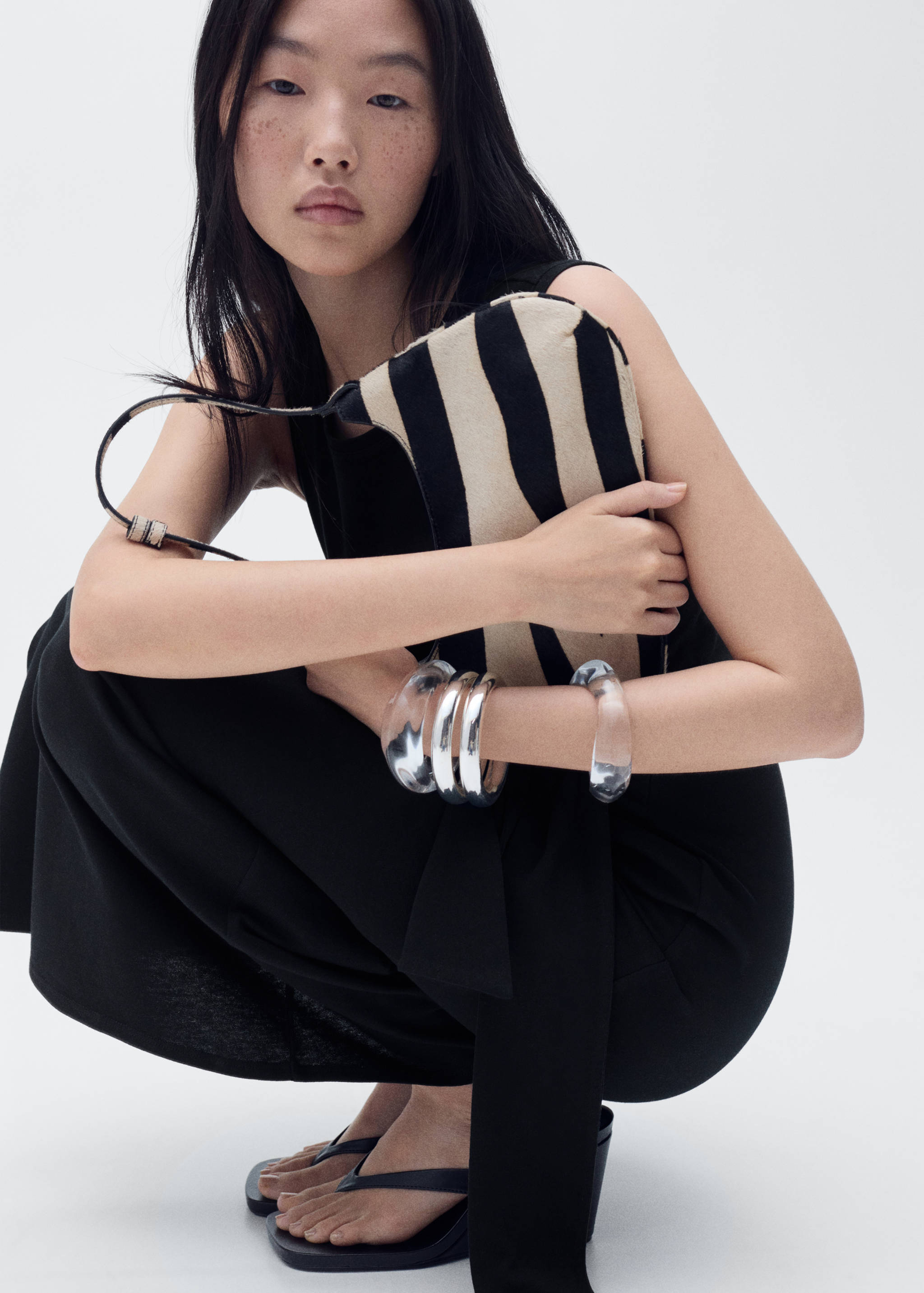 Cotton midi-dress with knot detail - Details of the article 2