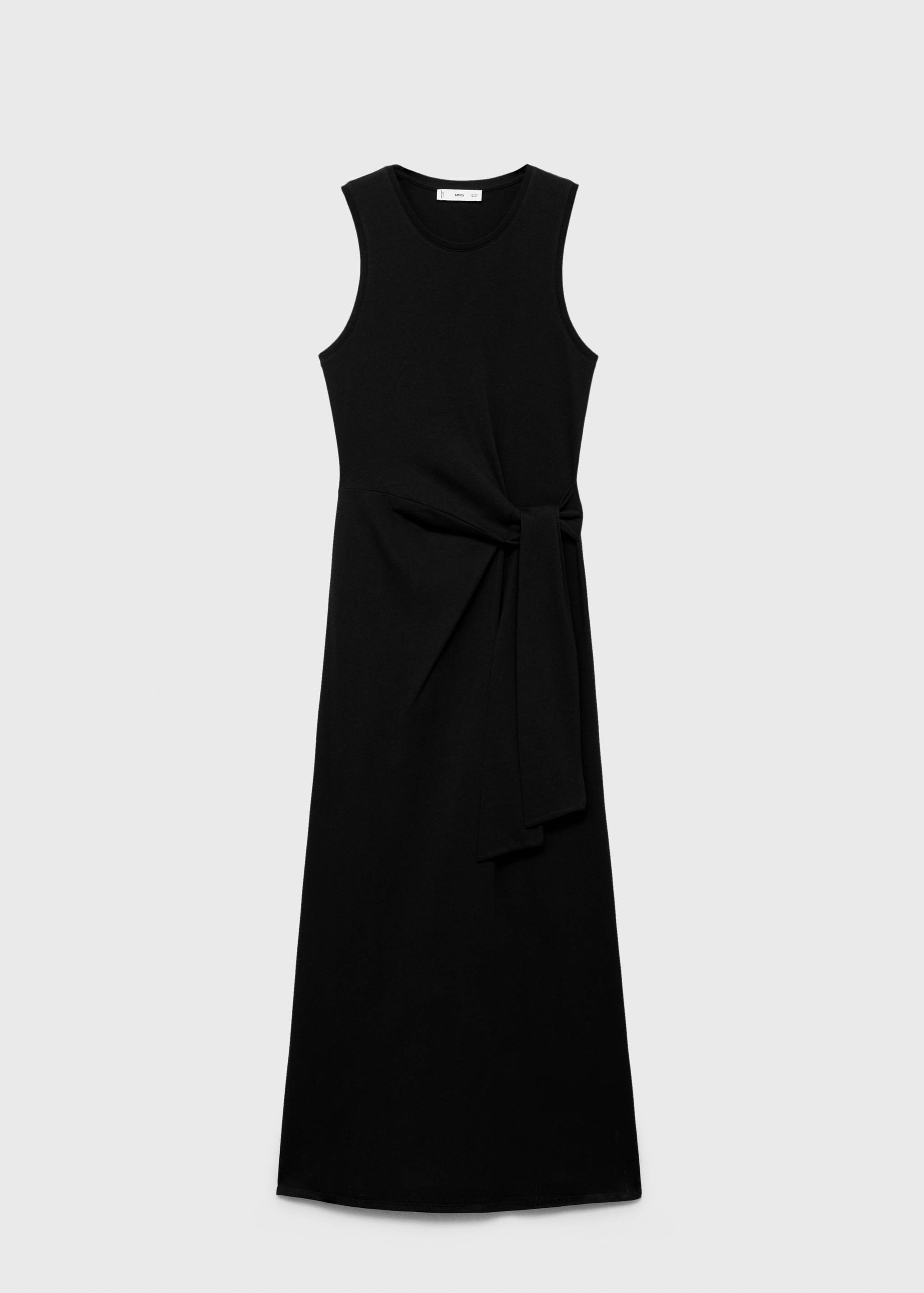 Cotton midi-dress with knot detail - Article without model